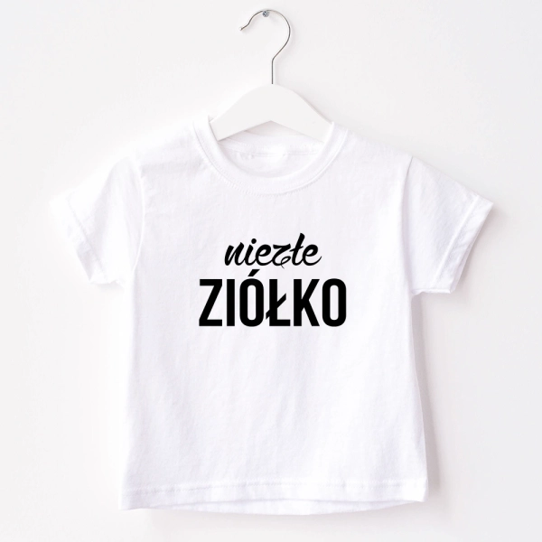 Biała-koszulka-dziecięca-niezłe-ziółko.webp