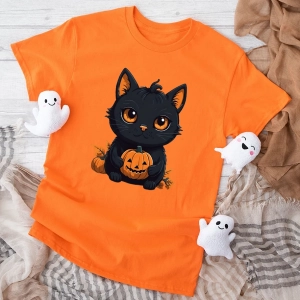 Pomarańczowa-koszulka-dziecięca-na-halloween-kot-z-dynią.webp