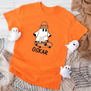 Pomarańczowa koszulka dziecięca halloween-retro.webp
