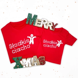 Świąteczne słodkości komplet koszulek dorosły i dziecko