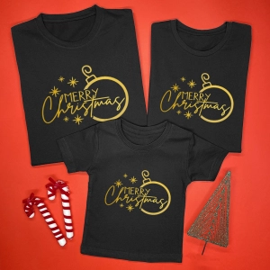Czarne-koszulki-zestaw-rodzinny-bombka-merry-christmas.webp