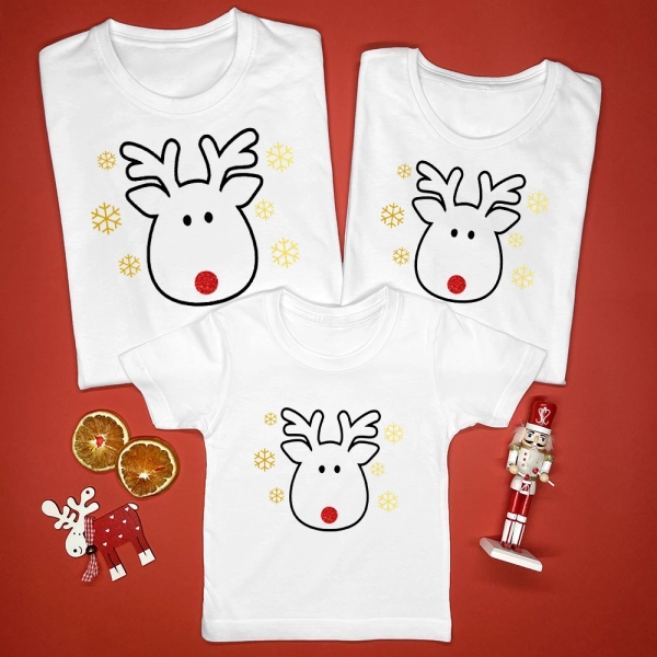 Białe-koszulki-zestaw-rodzinny-renifer-śnieżynki.webp
