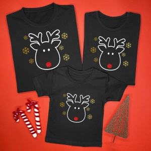 Czarne-koszulki-zestaw-rodzinny-renifer-śnieżynki.webp