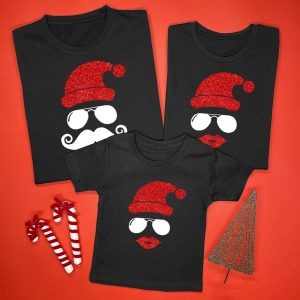 Czarne-koszulki-zestaw-rodzinny-cool-mikołaj.webp