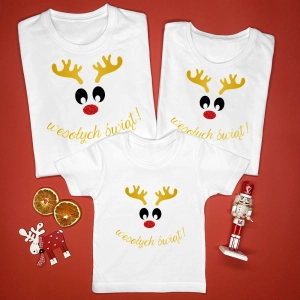 Białe-koszulki-komplet-rodzinny-2-plus-1-renifer-wesołych-świąt.webp