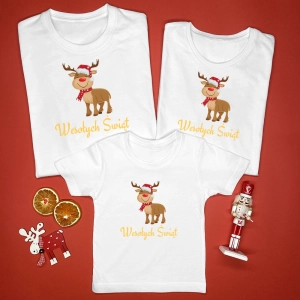 Białe-koszulki-komplet-boże-narodzenie-renifer-wesołych-świąt.webp