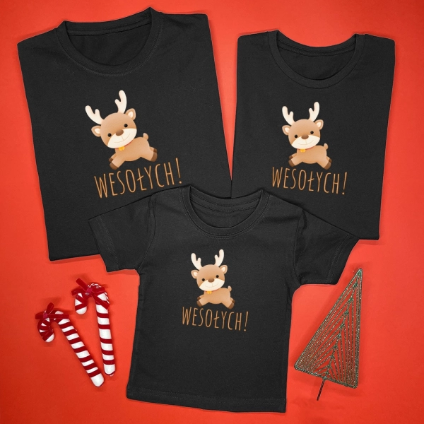 Czarne-koszulki-komplet-boże-narodzenie-wesołych-renifer.webp