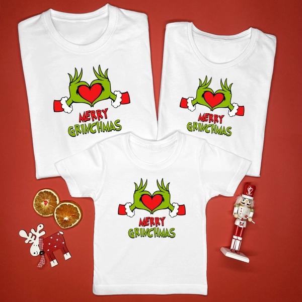 Białe-koszulki-komplet-boże-narodzenie-merry-grinchmas.webp