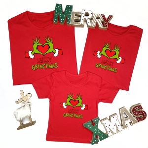 Czerwone-koszulki-komplet-boże-narodzenie-merry-grinchmas.webp