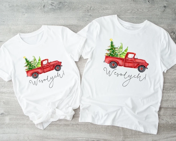 Białe-koszulki-dla-pary-świąteczny-pickup-wesołych.webp