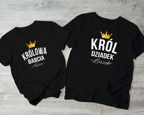 Damska-i-męska-czarne-król-dziadek-królowa-babcia.webp