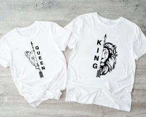 QUEEN KING LWICA LEW komplet koszulek dla pary