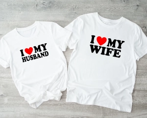 I love my wife I love my husband zestaw koszulek dla męża i żony