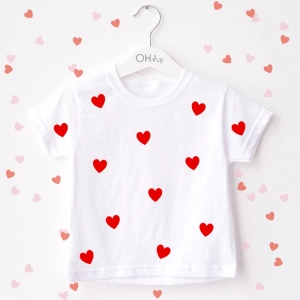 Serca bodziaki lub koszulka z nadrukiem dla dziecka dwustronna