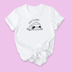 Koszulka damska z nadrukiem leniwca Not Today