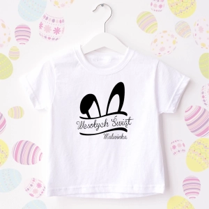 Wesołych Świąt Wielkanoc koszulka lub body z imieniem dziecka