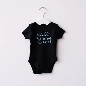Cześć! Już jestem z imieniem body niemowlęce lub koszulka z nadrukiem