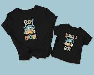 Boy Mom Mama's Boy pasujący zestaw dla mamy i syna