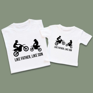 Like-father-like-son-motocross-koszulki-białe.webp