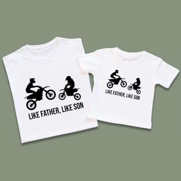 Like-father-like-son-motocross-koszulki-białe.webp