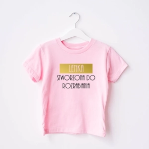 Stworzona-do-rozrabiania-różowa-koszulka-dziecięca-z-imieniem.webp