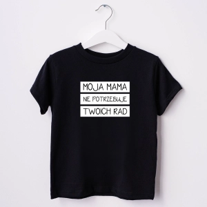Moja-mama-nie-potrzebuje-rad-czarna-koszulka-dziecięca.webp