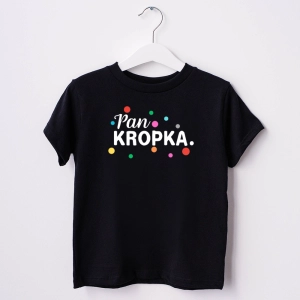 Czarna-koszulka-dziecięca-Pan-Kropka.webp