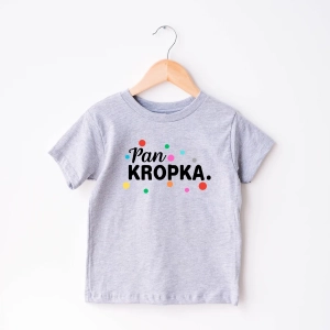Szara-koszulka-dziecięca-Pan-Kropka.webp