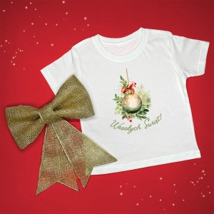 Bombka Wesołych Świąt świąteczna koszulka lub body dla dziecka