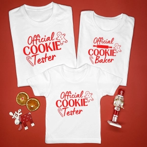 Official Cookie Testers koszulki dla rodziny na Boże Narodzenie