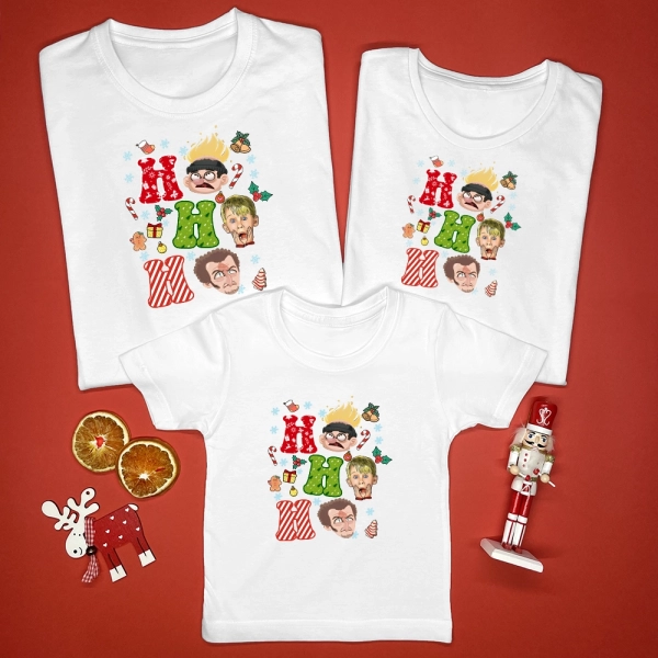 Białe-koszulki-komplet-boże-narodzenie-hohoho-kevin.webp