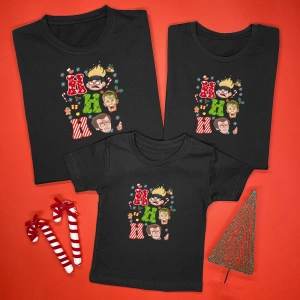 Czarne-koszulki-komplet-boże-narodzenie-hohoho-kevin.webp