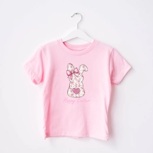 Rozowa-koszulka-dziecięca-happy-easter-zajączek-dla-dziewczynki.webp