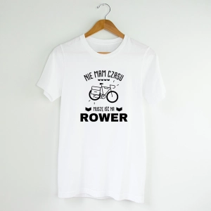 Męska-koszulka-biała-nie-mam-czasu-ide-na-rower.webp