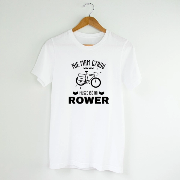 Męska-koszulka-biała-nie-mam-czasu-ide-na-rower.webp