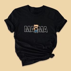 Czarna-koszulka-mama-mis-niedzwiadek-w-okularach.webp