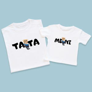 Koszulki dla taty i syna  z misiem TATA MINI