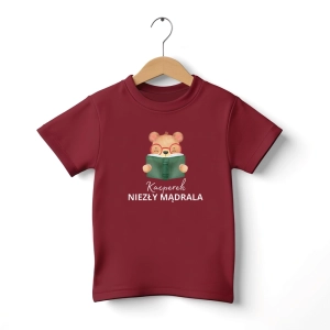 Burgundowa-koszulka-dziecieca-niezły-mądrala.webp