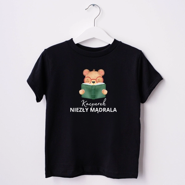 Czarna-koszulka-dziecięca-niezły-mądrala.webp