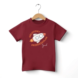 Burgundowa-koszulka-dziecieca-odlotowy-przedszkolak.webp