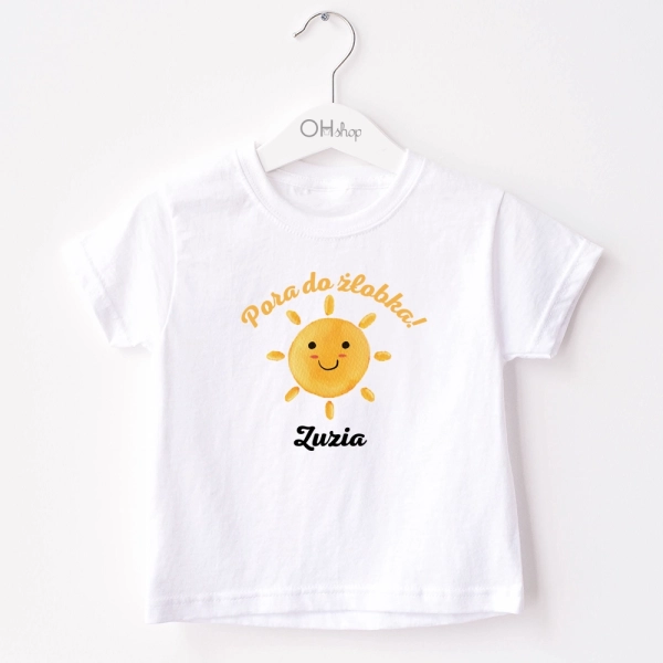 Biała-koszulka-dziecięca-pora-do-żłobka.webp