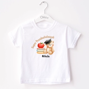 Biała-koszulka-dziecięca-super-przedszkolaczek.webp
