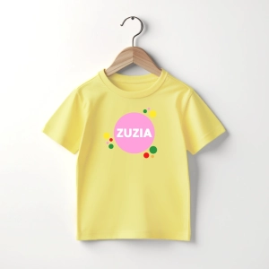 Zolta-koszulka-dziecieca-imię-kropki.webp