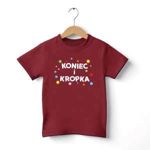 Burgundowa-koszulka-dziecieca-koniecikropka.webp