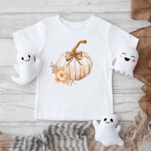 Biała koszulka dziecięca halloween-dynia-boho.webp