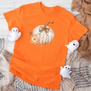Pomarańczowa koszulka dziecięca halloween-dynia-boho.webp