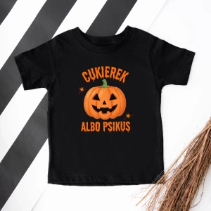 Czarna koszulka halloween-cukierek-psikus.webp