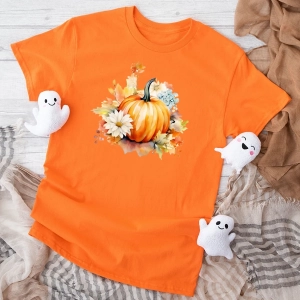 Pomarańczowa koszulka dziecięca halloween-dynia-jesienna.webp