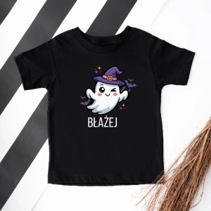 Czarna koszulka halloween-duszek-chłopiec.webp