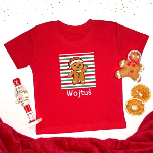 Personalizowana świąteczna  koszulka lub body dziecięce z ciastkiem 